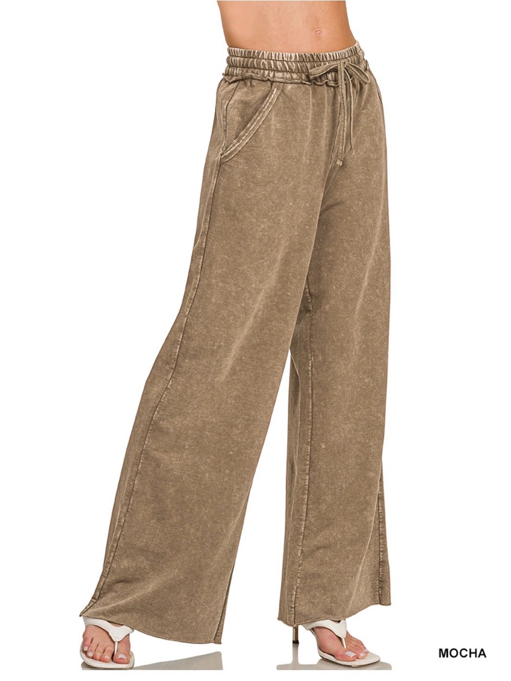 WASHED FRENCH TERRY SWEATPANTS MOCHA